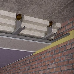 Каркасный звукоизоляционный потолок на подвесах Виброфлекс-К15 (более 200 мм)