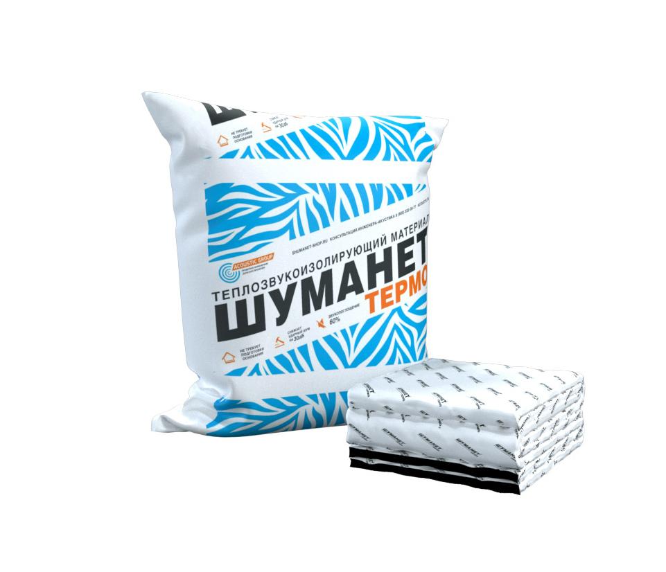 Шуманет-Термо, теплозвукоизоляционный материал, в упаковке 1,5х7 м, толщина 10 мм